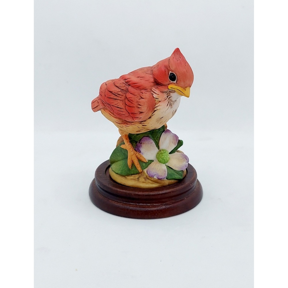 1980s Andrea by Sadek #6350 Cardinal Porcelain Bird 4" Figurine